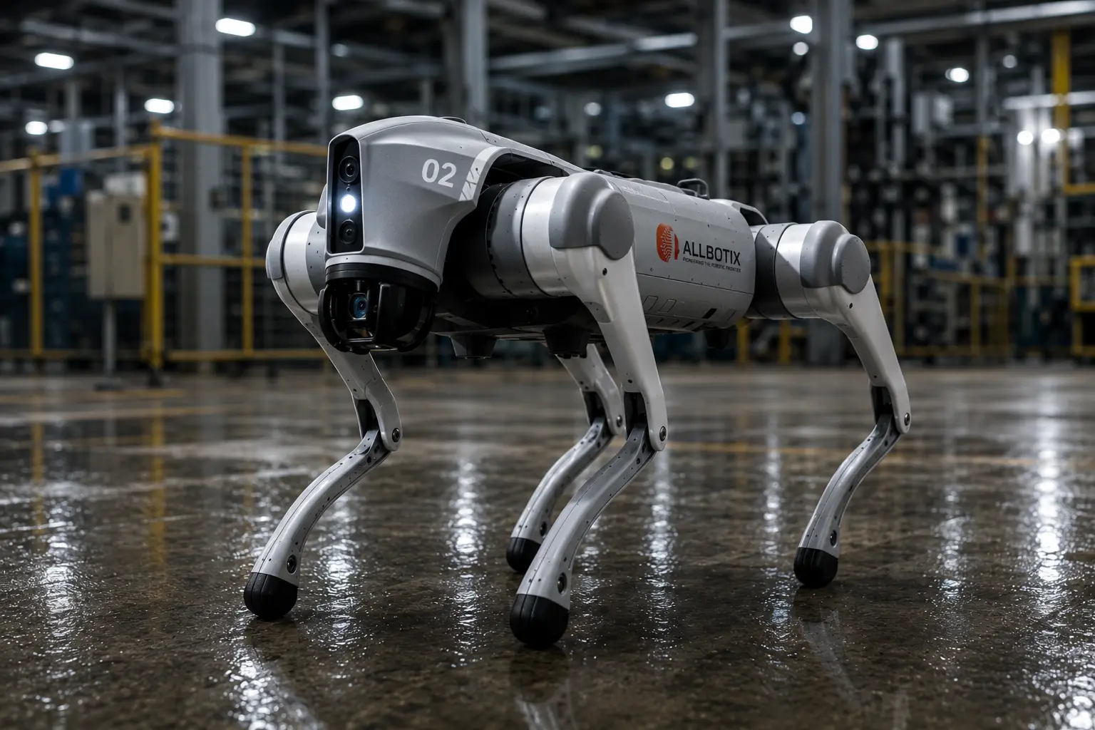 Alpha dog robot navigating terrain